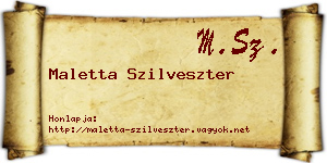 Maletta Szilveszter névjegykártya